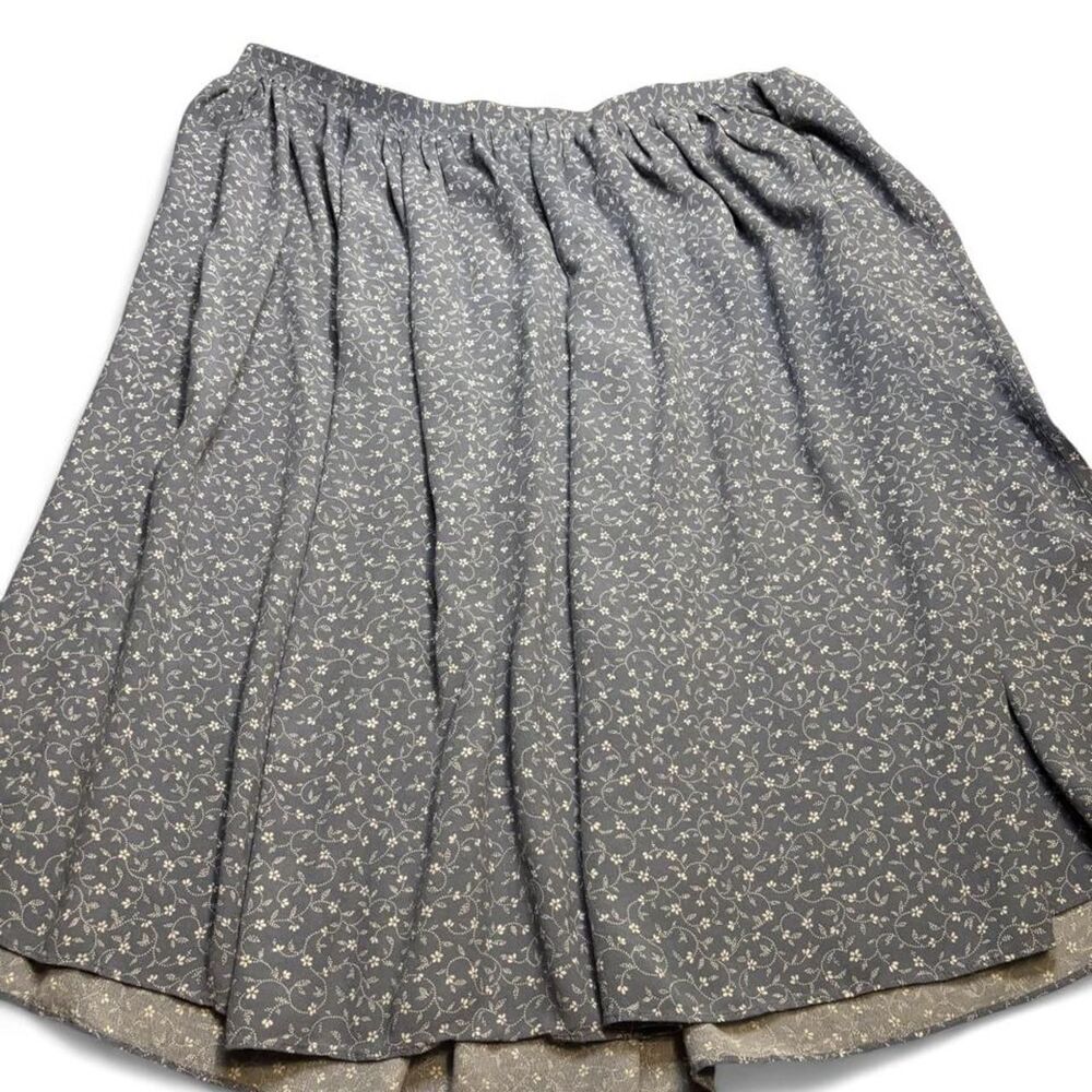 Vintage Talbots Women’s M Blue Floral A-Line Midi Skirt